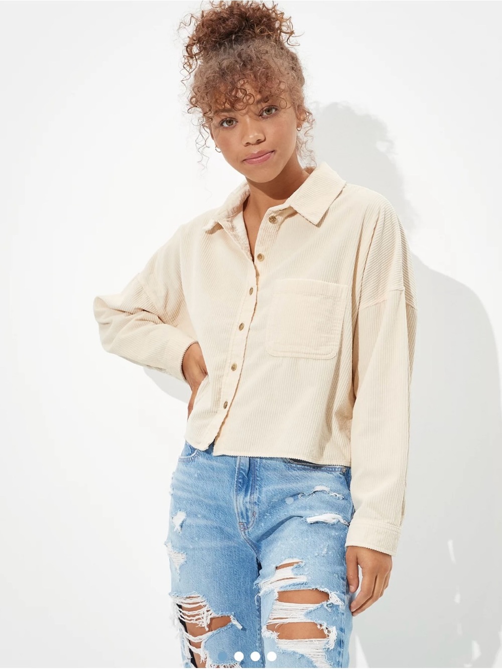 American Eagle Outfitters Button-Down Corduroy Shirt